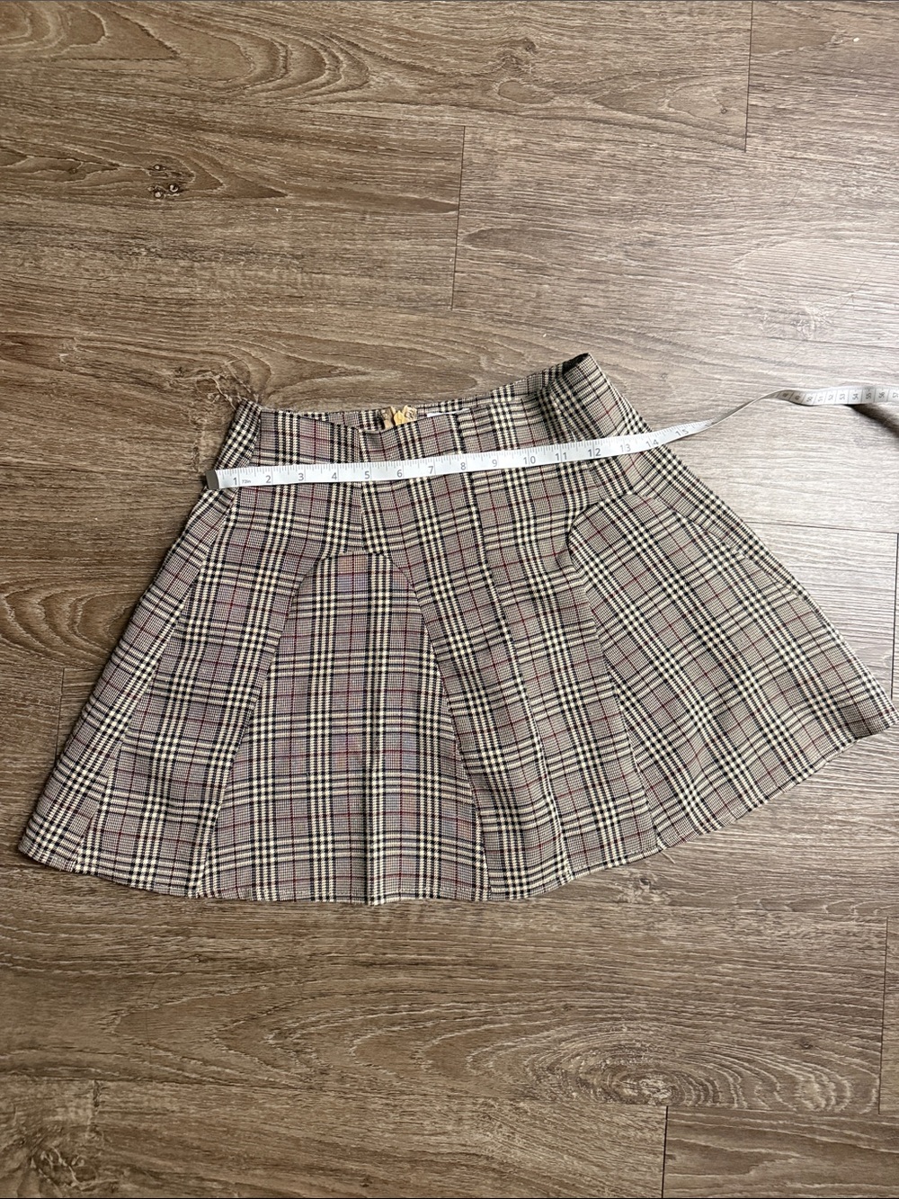 Princess Polly Plaid Pleated Mini Skirt in Beige and Pink